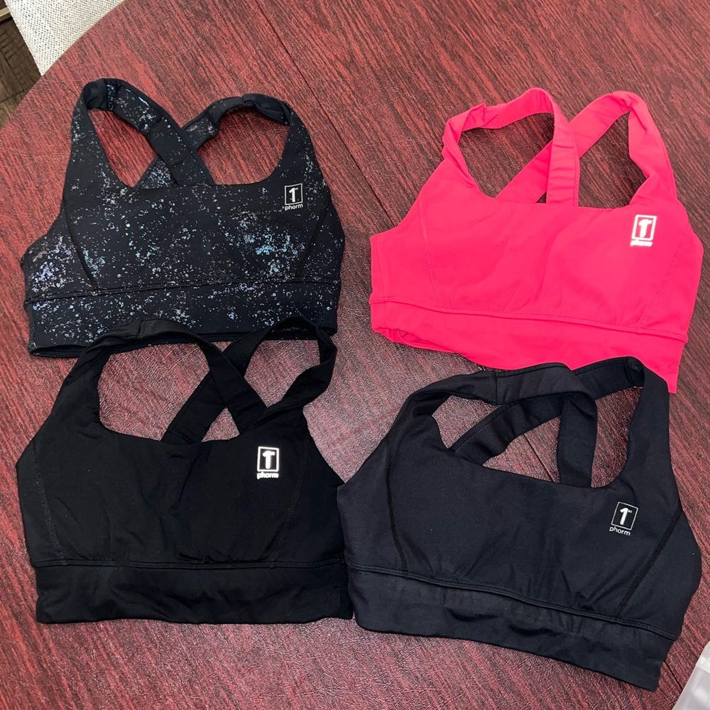 Black and Pink Bras with Racerback Design